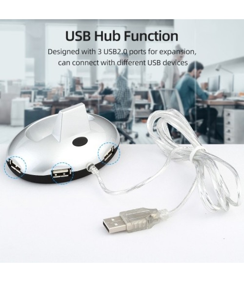 2.4G Wireless Rechargeable Mouse 3-gear Adjustable DPI Ergonomic Optical Mouse with 3-port USB Hub Charging Dock Black