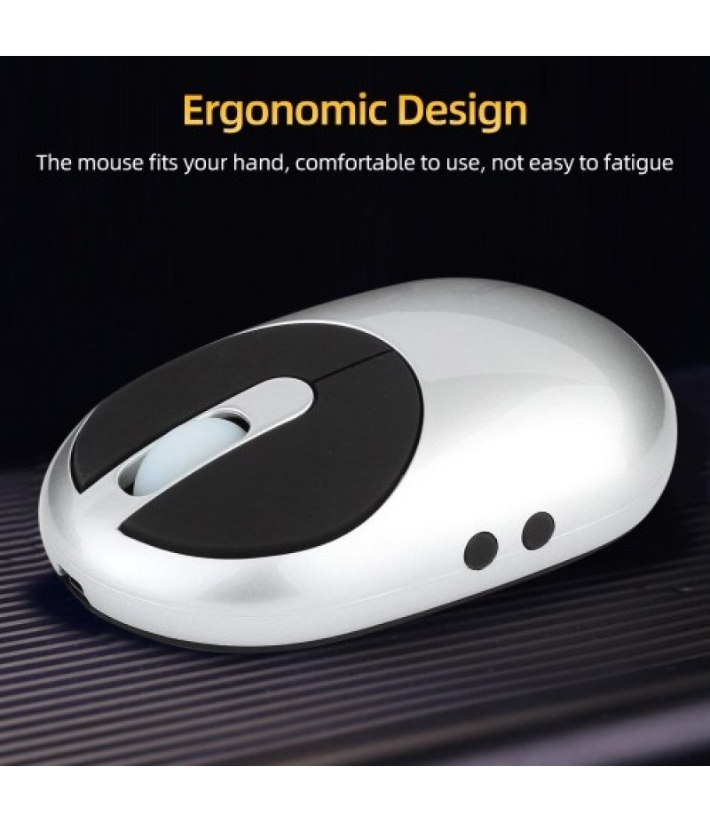 2.4G Wireless Rechargeable Mouse 3-gear Adjustable DPI Ergonomic Optical Mouse with 3-port USB Hub Charging Dock Black