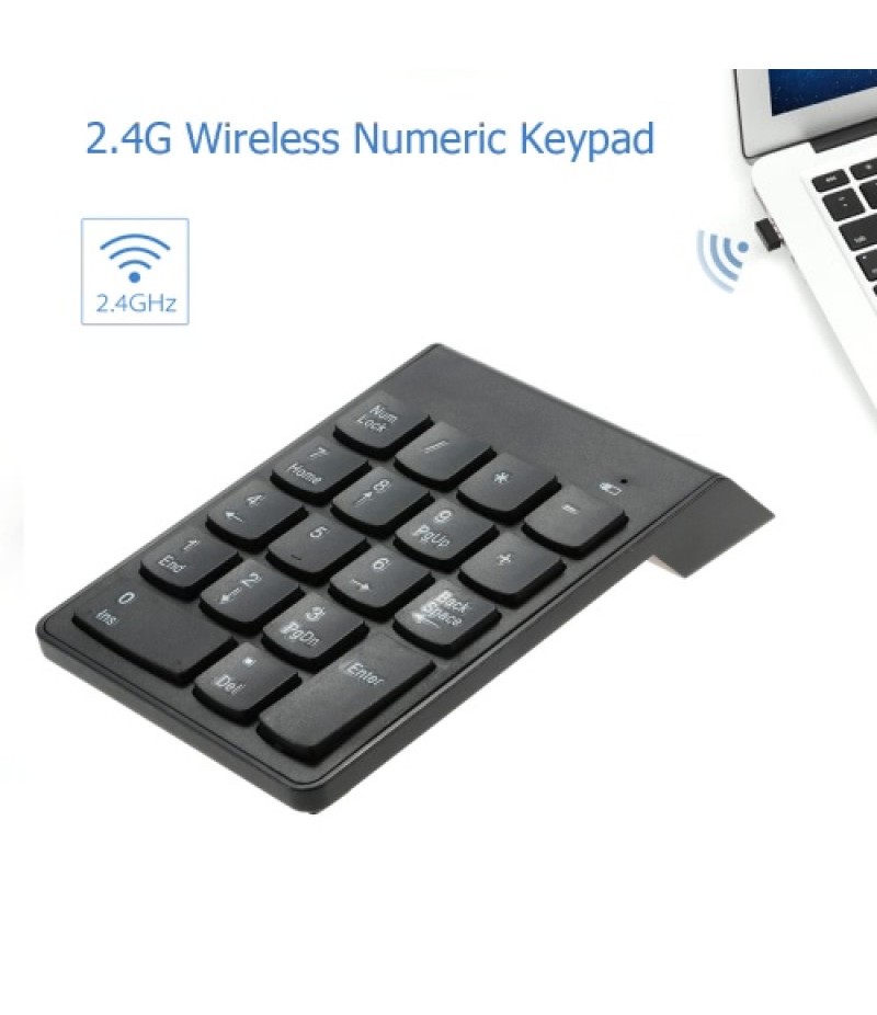 2.4G USB Numeric Keypad Wireless Number Pad 18 Keys Mini Digital Keyboard for iMac/MacBook/MacBook Air/Pro Laptop PC Notebook De