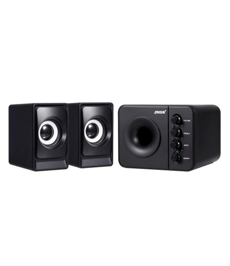 D-205 Active Speaker Computer Speaker Stereo Input Speaker USB-powered Speaker 3.5mm Audio Speaker Black