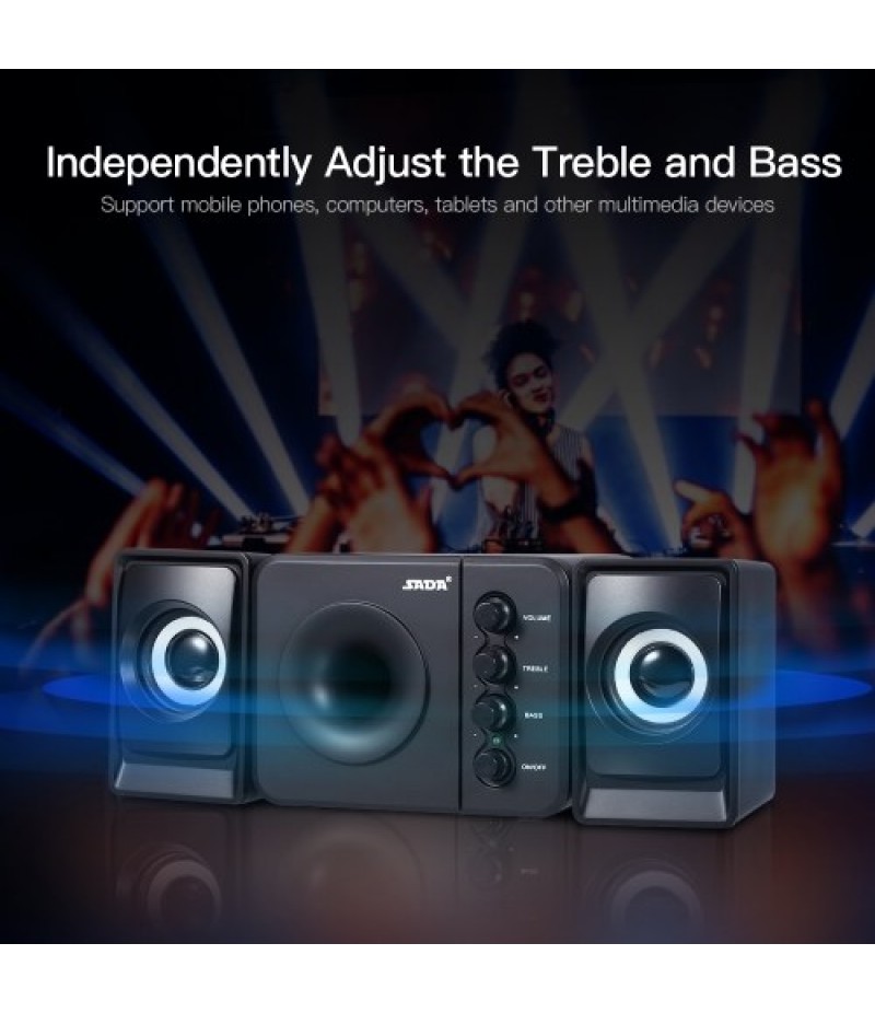 D-205 Active Speaker Computer Speaker Stereo Input Speaker USB-powered Speaker 3.5mm Audio Speaker Black