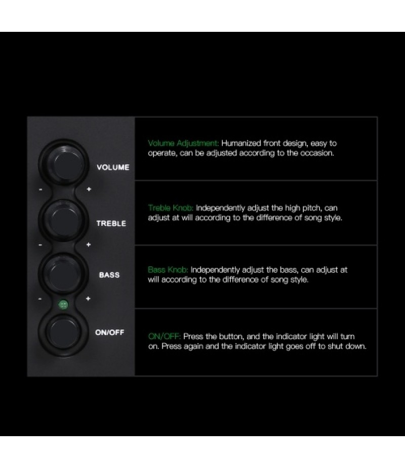 D-205 Active Speaker Computer Speaker Stereo Input Speaker USB-powered Speaker 3.5mm Audio Speaker Black