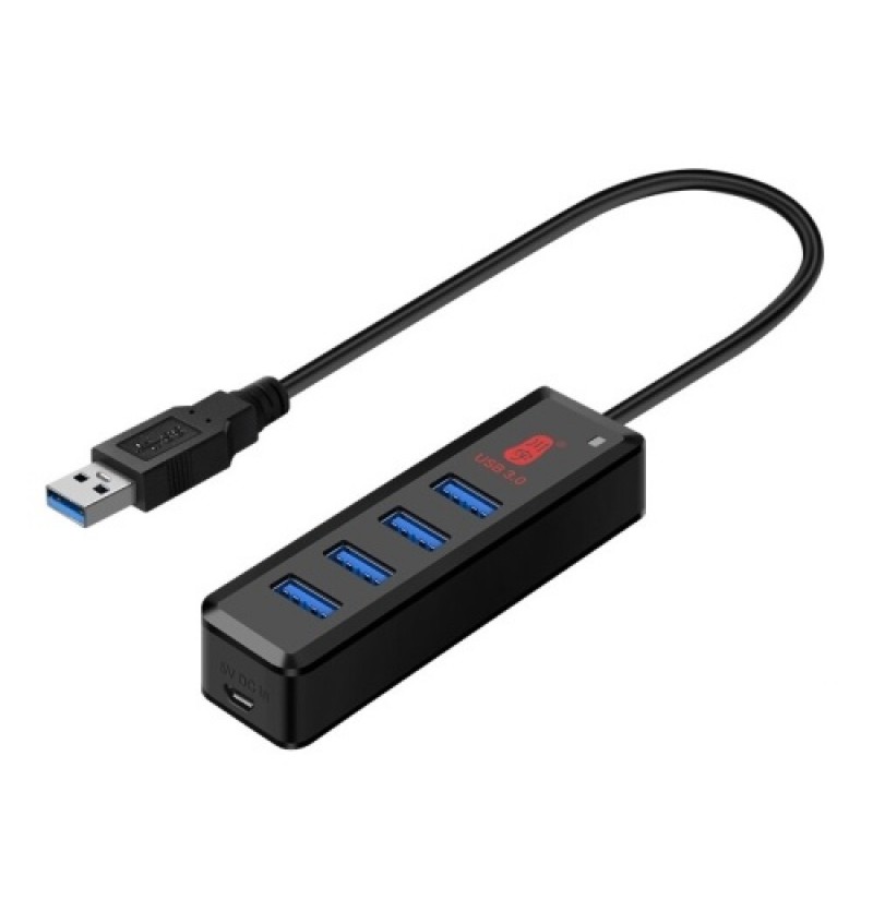 kawau 4-in-1 High-speed USB3.0 Hub USB3.0 Converter Built-in DC Power Port Support Mouse Keyboard U Disk Hard Disk USB Fan