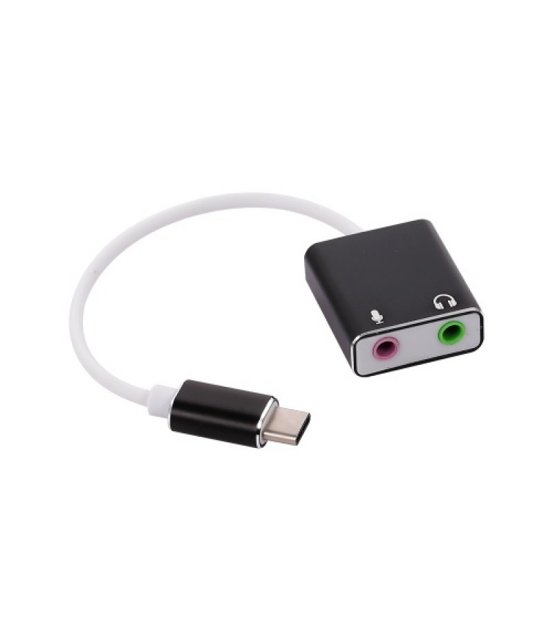 USB C Type C Type-C External Sound Card Hi-Fi Magic Voice 7.1 CH Audio Card Adapter USB-C to Jack 3.5mm Earphone Microphone Spea