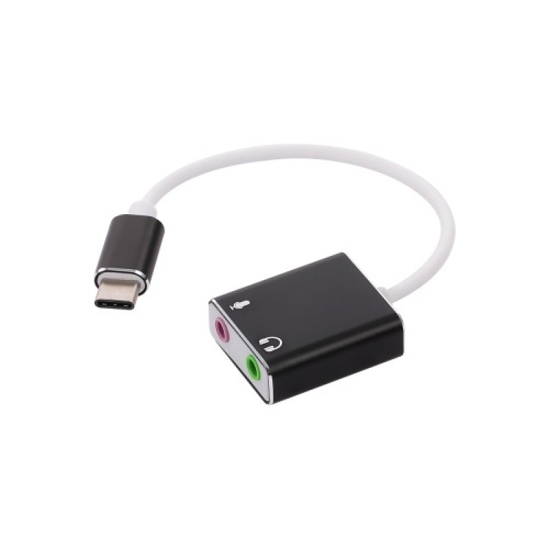 USB C Type C Type-C External Sound Card Hi-Fi Magic Voice 7.1 CH Audio Card Adapter USB-C to Jack 3.5mm Earphone Microphone Spea