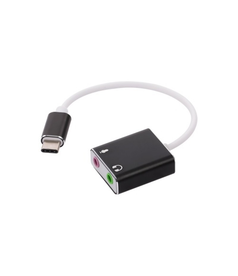 USB C Type C Type-C External Sound Card Hi-Fi Magic Voice 7.1 CH Audio Card Adapter USB-C to Jack 3.5mm Earphone Microphone Spea