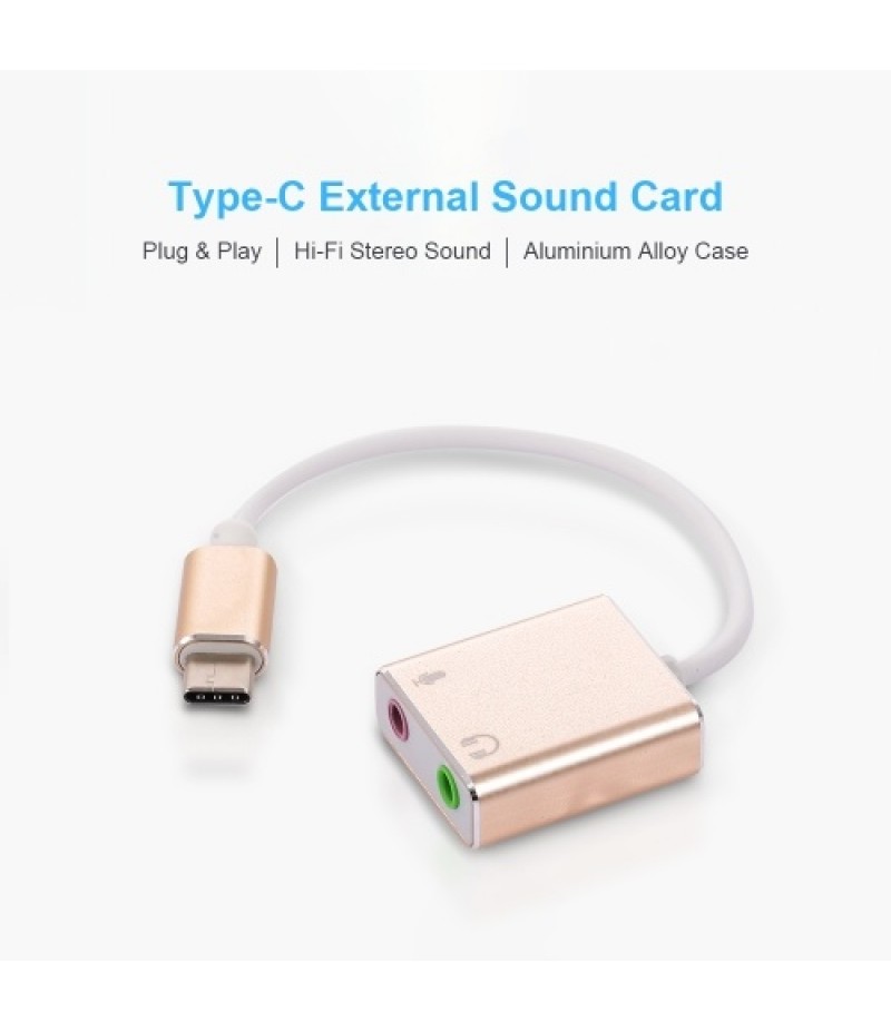 USB C Type C Type-C External Sound Card Hi-Fi Magic Voice 7.1 CH Audio Card Adapter USB-C to Jack 3.5mm Earphone Microphone Spea