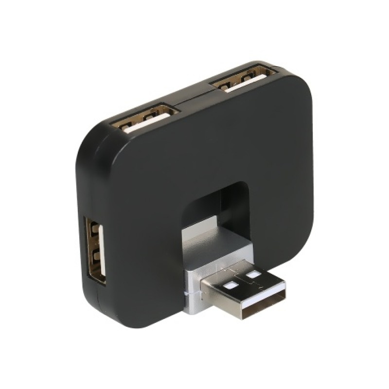 4-port USB2.0 Hub Rotating USB2.0 Converter Support USB Fan Mouse Keyboard Mobile Hard Disk U Disk USB Light for PC Laptop