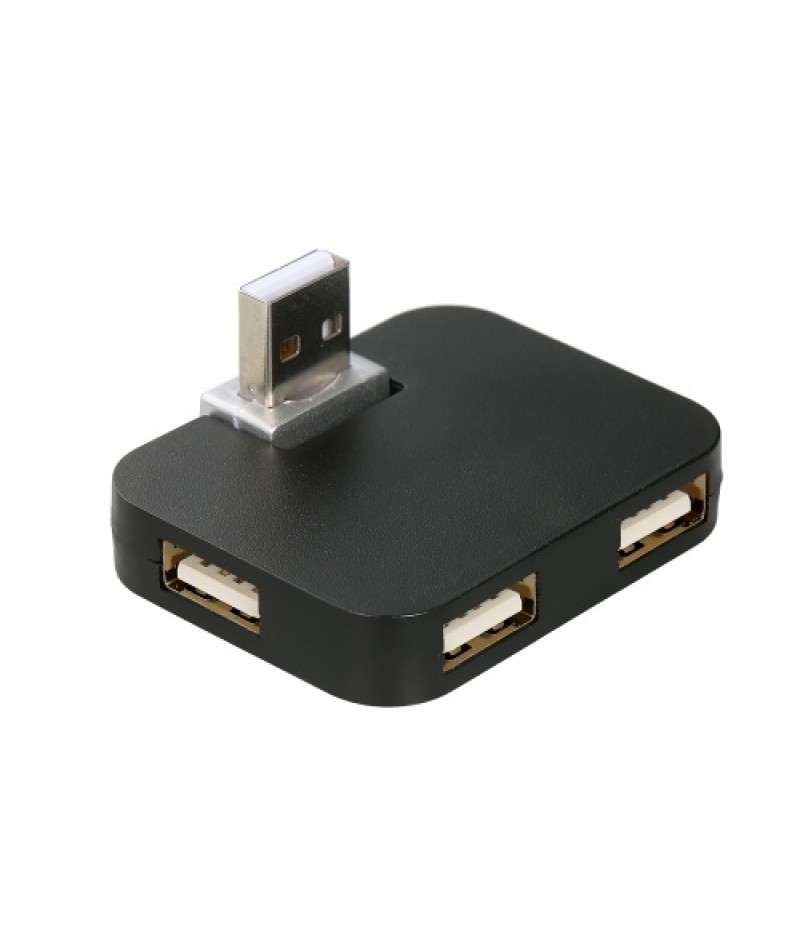 4-port USB2.0 Hub Rotating USB2.0 Converter Support USB Fan Mouse Keyboard Mobile Hard Disk U Disk USB Light for PC Laptop