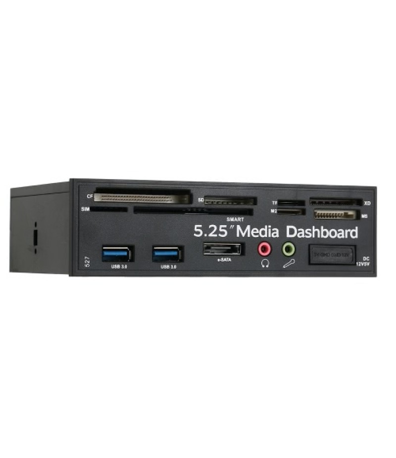 Multi-Function USB 3.0 Hub eSATA Port Internal Card Reader PC Dashboard Media Front Panel Audio for SD MS CF TF M2 MMC Memory Ca