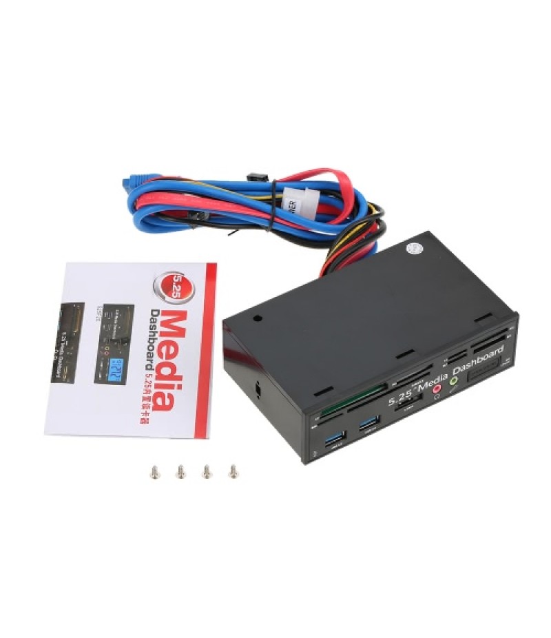 Multi-Function USB 3.0 Hub eSATA Port Internal Card Reader PC Dashboard Media Front Panel Audio for SD MS CF TF M2 MMC Memory Ca