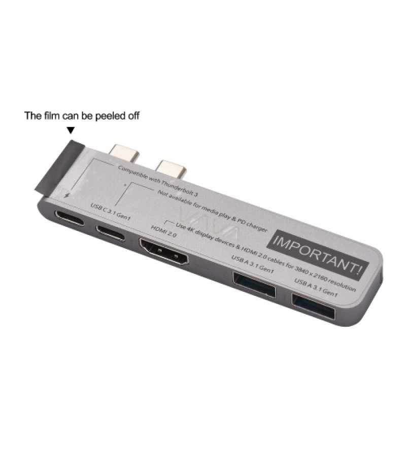 5-in-2 USB C Hub Multiport Adapter for MacBook Air MacBook Pro