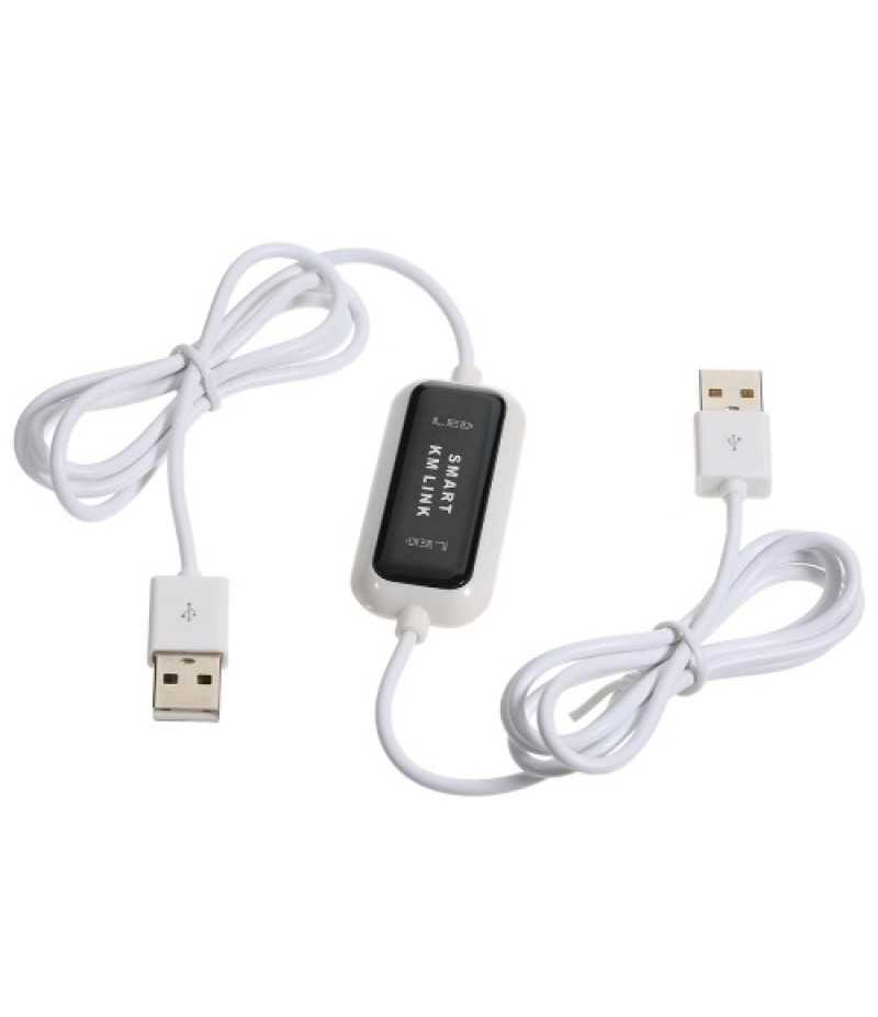 2 Port USB KM Keyboard Mouse Switch File Data Transfer Share Link Cable