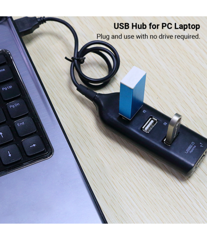 4-Ports USB Hub 1-Meter Portable USB 2.0/1.1 Splitter