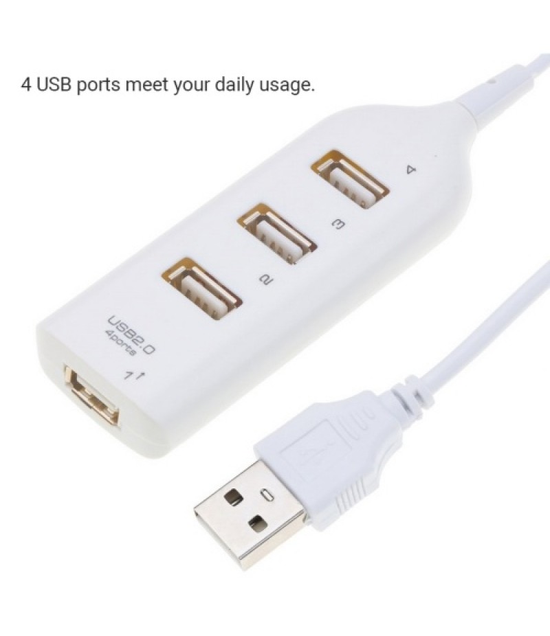 4-Ports USB Hub 1-Meter Portable USB 2.0/1.1 Splitter