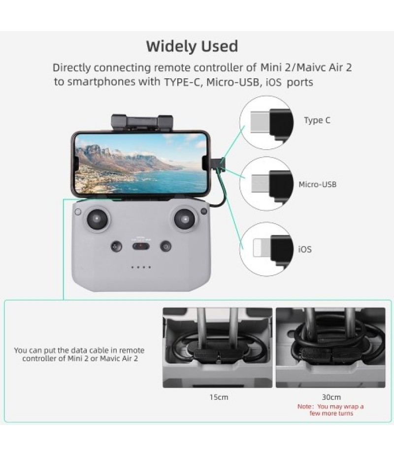 15cm Type C to IOS Date Cable for Smartphone/Table Compatible with DJI Mini 2/Air 2/Pocket 2/Osmo Pocket/ FPV Goggles v2