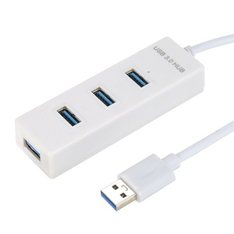 USB3.0 Hi-speed Hub 4 Port USB3.0 Hub with Micro USB Power Supply Simultaneous Use 5Gbps Transmission Large Files Small &amp; Li