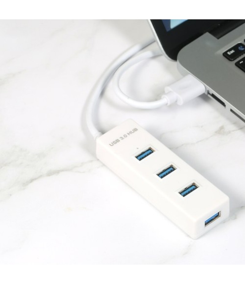 USB3.0 Hi-speed Hub 4 Port USB3.0 Hub with Micro USB Power Supply Simultaneous Use 5Gbps Transmission Large Files Small &amp; Li