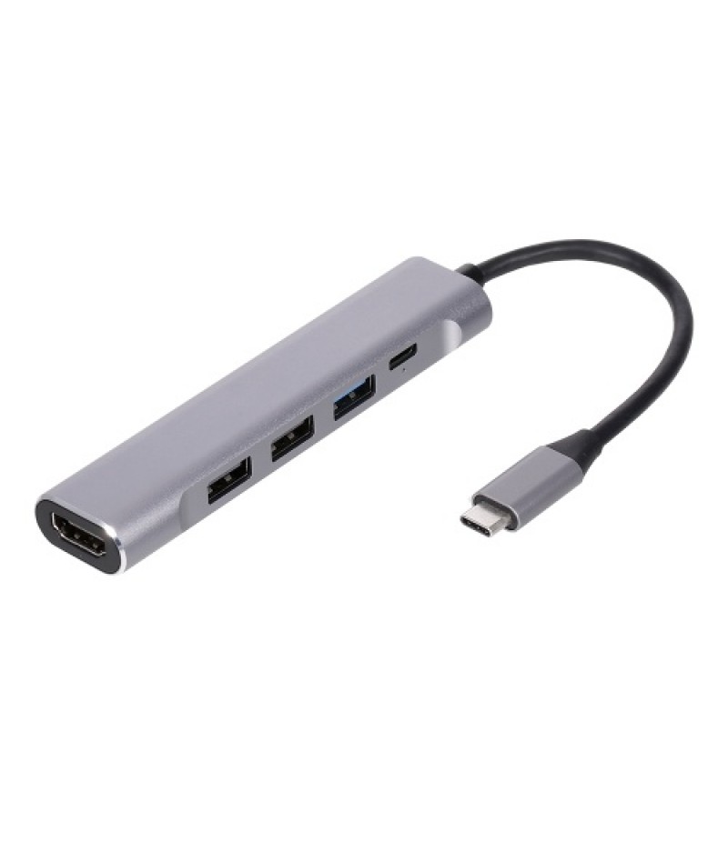 5-in-1 USB-C Hub USB3.0 USB2.0 Type-C to 4K HD Converter PD Quick Charge /Data Transfer USB Hub