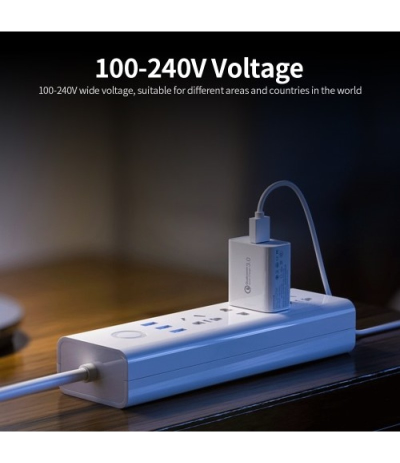 18W QC3.0 Fast Charger Portable Power Adapter with Single QC3.0 Port Multi-protection Wide Compatibility White EU Plug