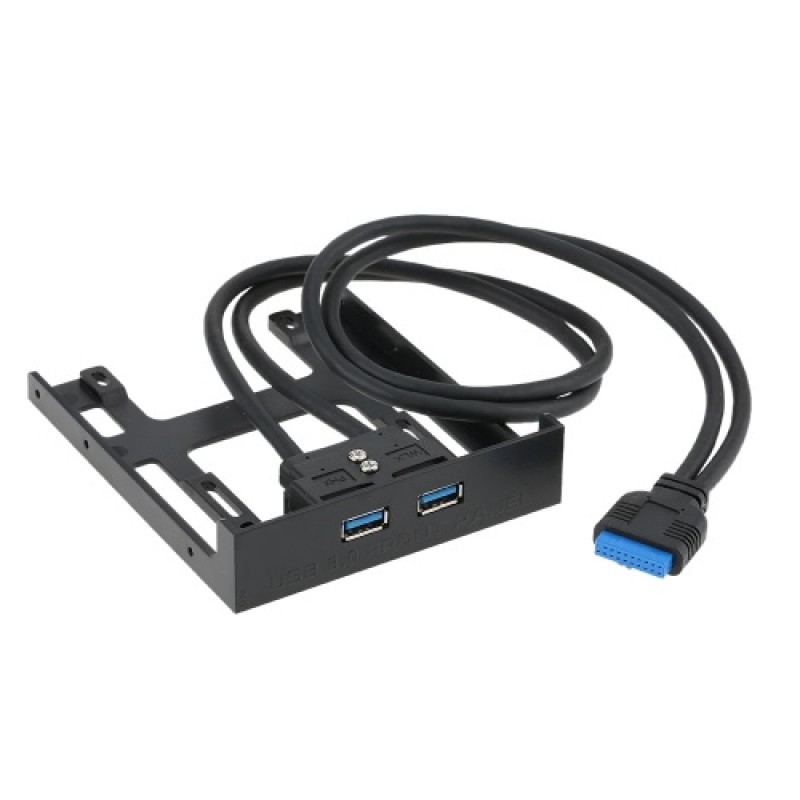 USB 3.0 Front Panel Hub 2 Port Expansion Bay 20 Pin to USB3.0 60cm Bracket Adapter Cable for PC Desktop 2.5" Floppy Bay