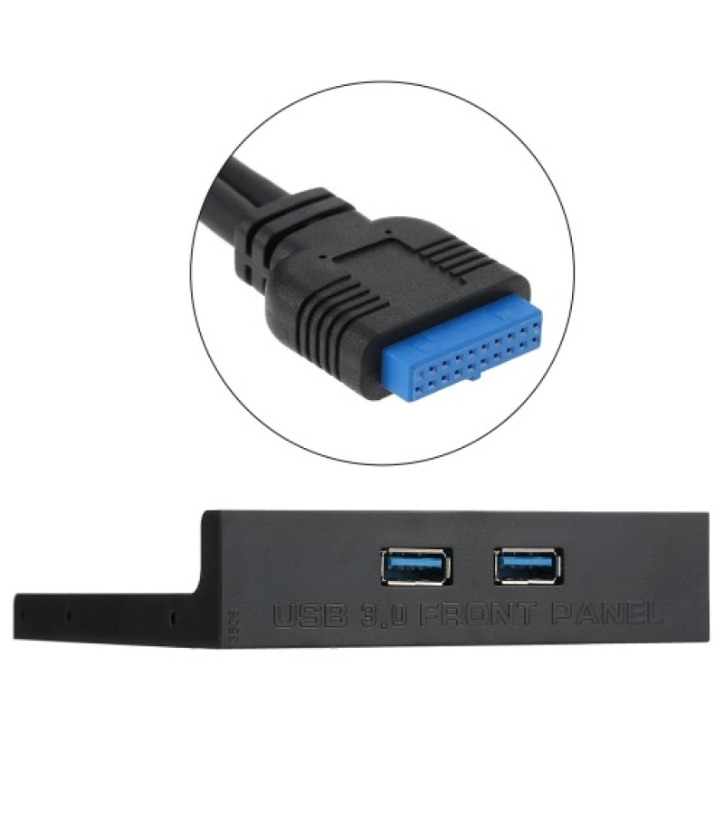 USB 3.0 Front Panel Hub 2 Port Expansion Bay 20 Pin to USB3.0 60cm Bracket Adapter Cable for PC Desktop 2.5" Floppy Bay