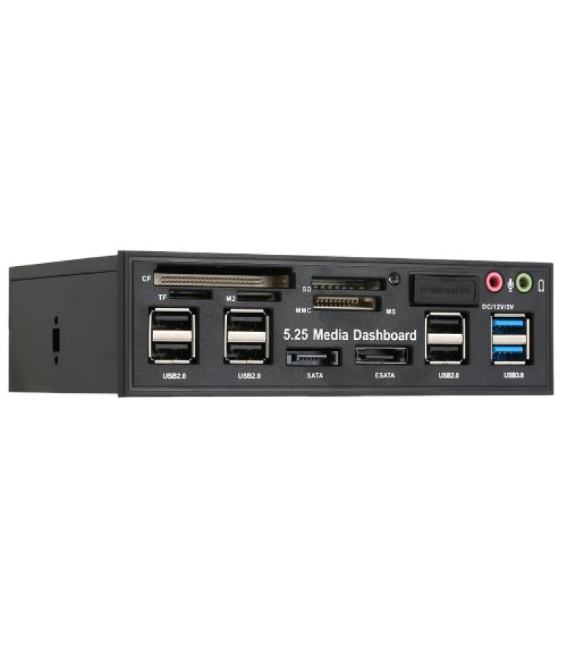 Multi-Function USB 3.0 Hub eSATA SATA Port Internal Card Reader PC Dashboard Media Front Panel Audio for SD MS CF TF M2 MMC Memo