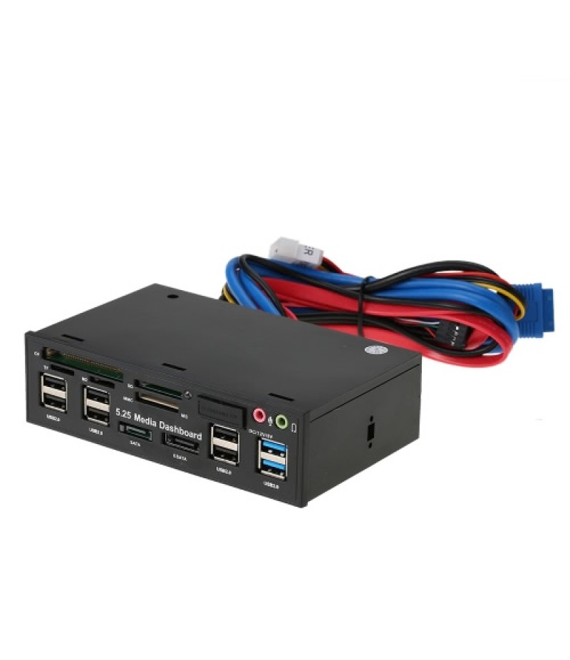 Multi-Function USB 3.0 Hub eSATA SATA Port Internal Card Reader PC Dashboard Media Front Panel Audio for SD MS CF TF M2 MMC Memo