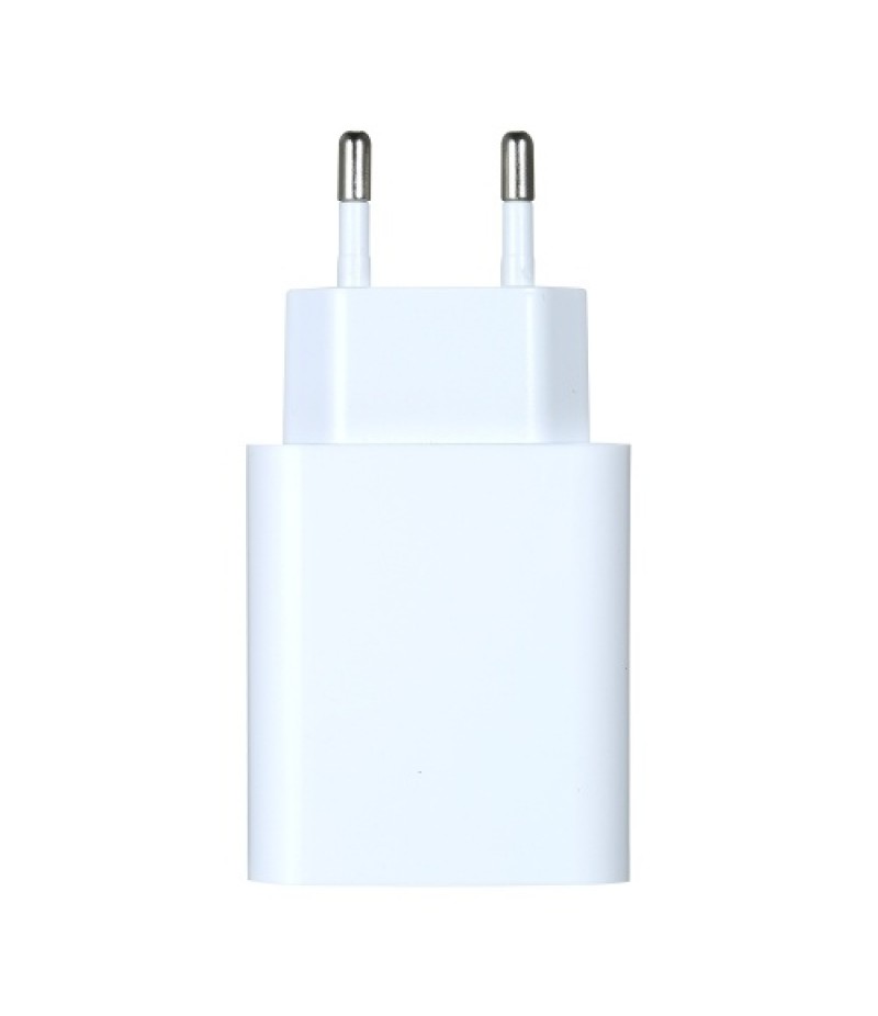 18W Fast Charger Portable Type-C+USB Charging Head with PD+QC3.0 Ports Multi-protection Wide Compatibility EU Plug