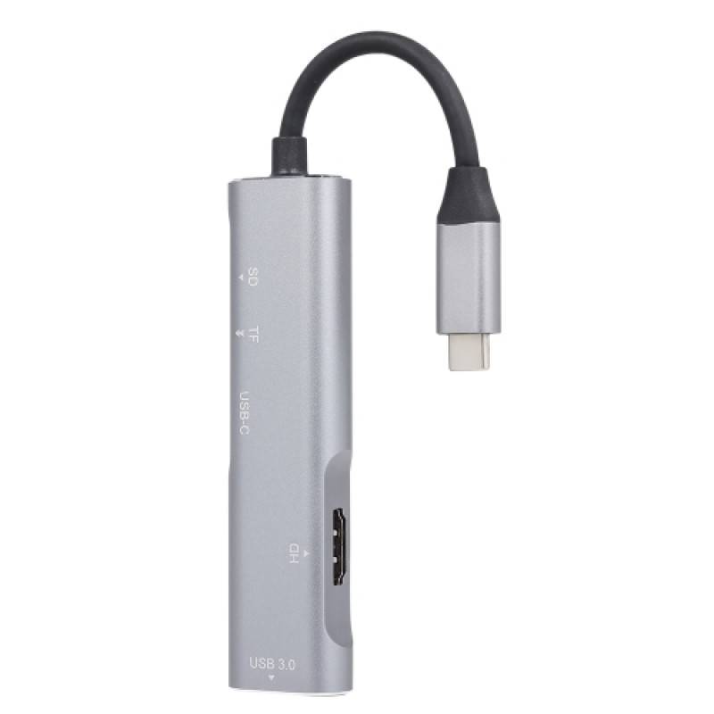 210A USB C Hub Aluminum Multi-Port USB 3.1 Adapter with USB-C Charging Port HD Transmission Port USB C 3.1  Ports Type-C Port SD