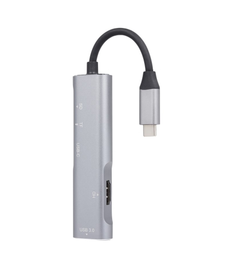 210A USB C Hub Aluminum Multi-Port USB 3.1 Adapter with USB-C Charging Port HD Transmission Port USB C 3.1  Ports Type-C Port SD