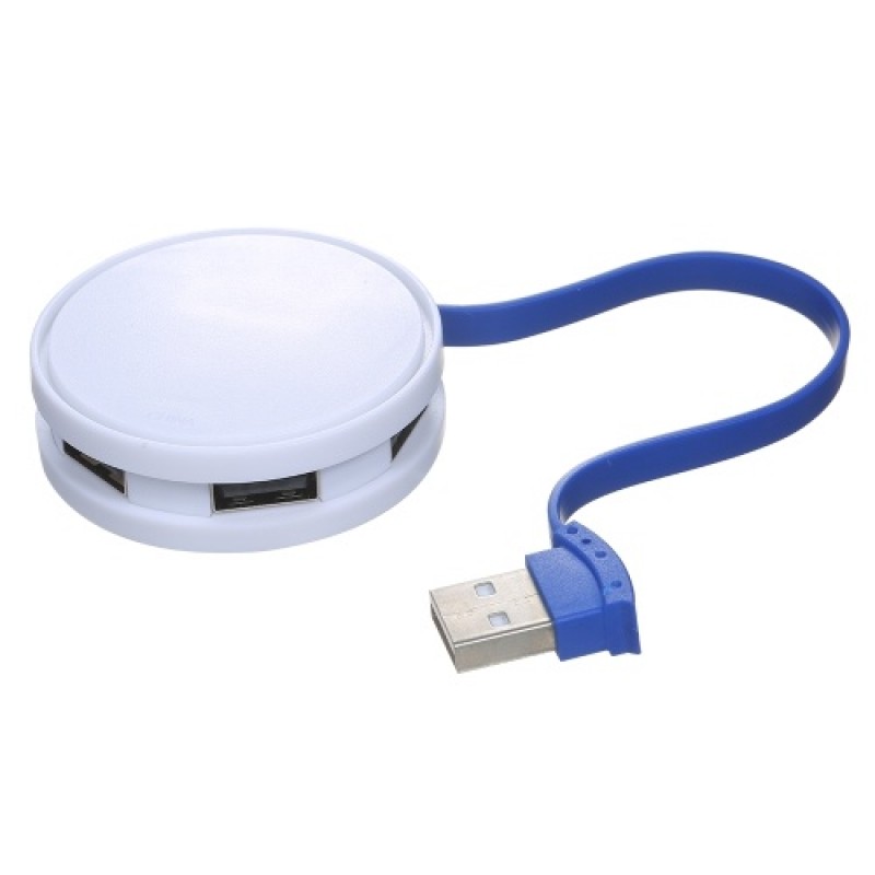 Mini Portable 4-in-1 Hub with 4 USB 2.0 Ports USB Male to 4 USB Female Adapter for Laptop Desktop USB Extension Converter, White
