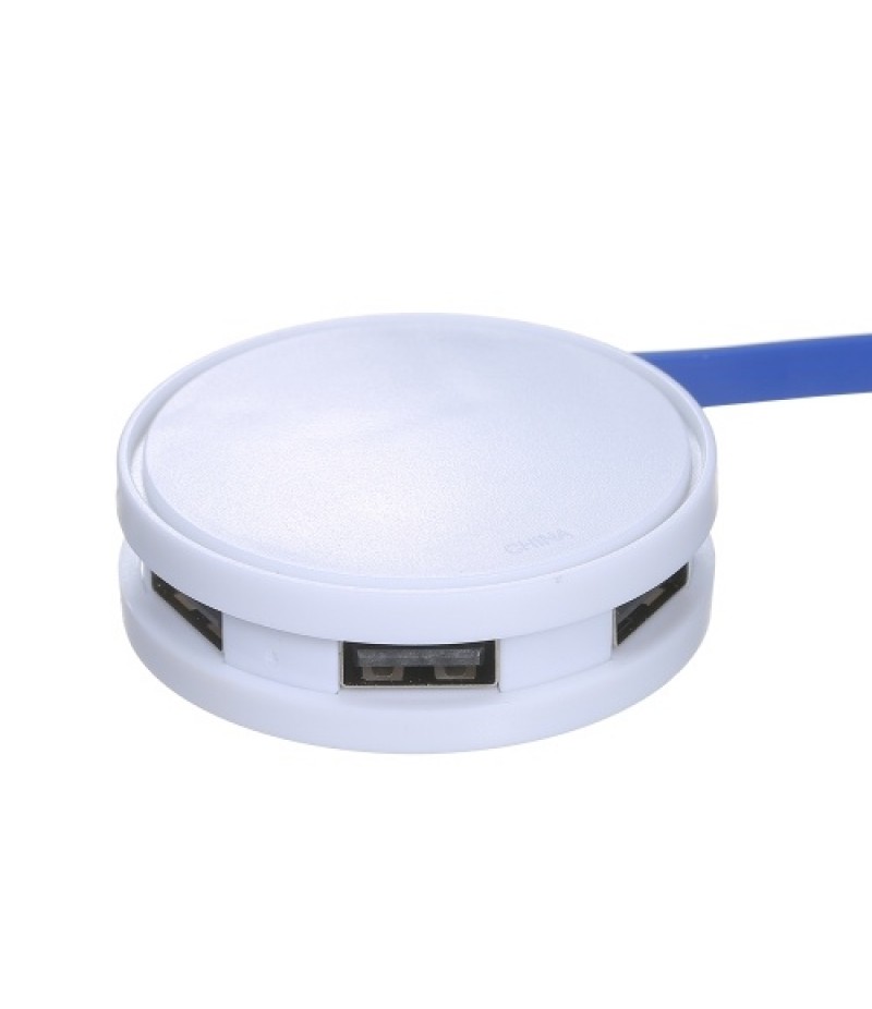 Mini Portable 4-in-1 Hub with 4 USB 2.0 Ports USB Male to 4 USB Female Adapter for Laptop Desktop USB Extension Converter, White
