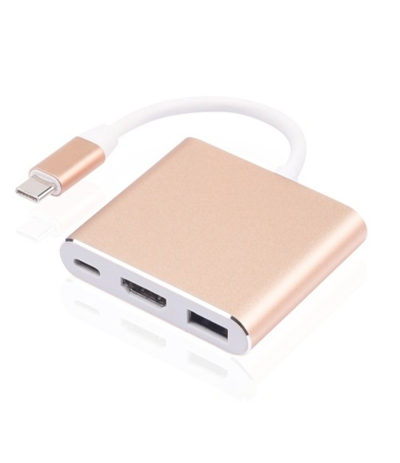 USB3.1 Type-C Multi-port Adapter USB3.1 Type-C to High-Definition Multimedia Interface Female+USB3.0 Video Conversion Cable