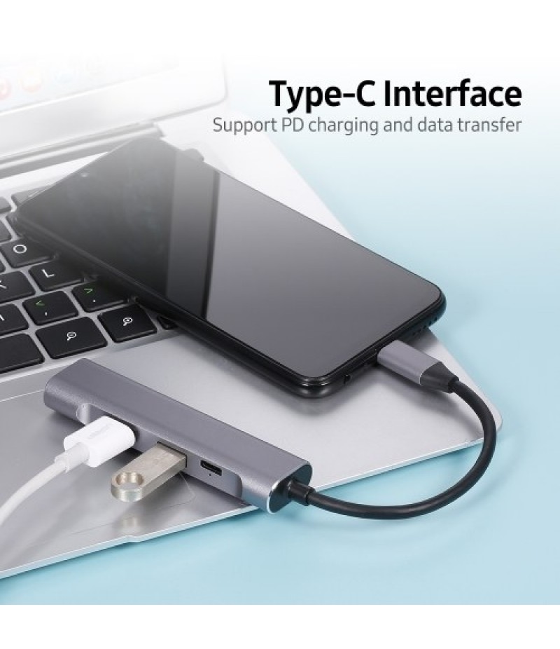 4-in-1 USB-C Hub USB3.0 USB2.0 Type-C to HD Converter PD Quick Charge USB Hub