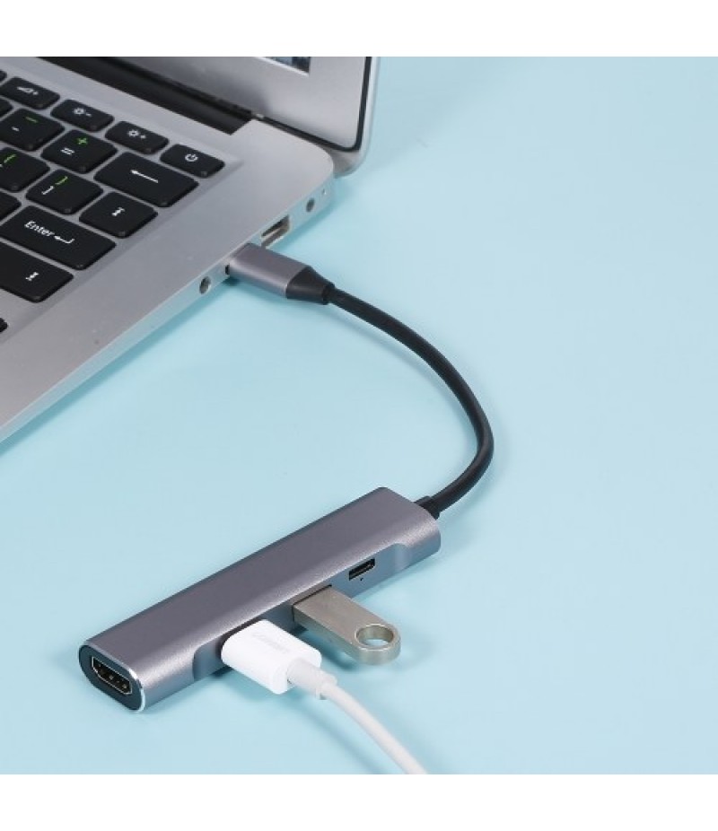4-in-1 USB-C Hub USB3.0 USB2.0 Type-C to HD Converter PD Quick Charge USB Hub
