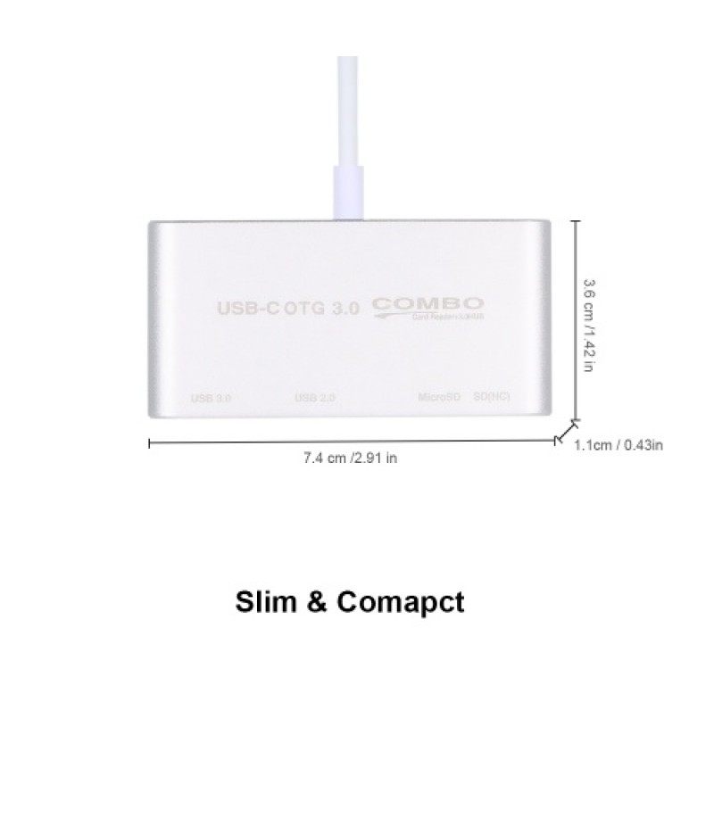 T-693 USB C USB 3.1 Type C HUB with Card Reader 5 in 1 USB-C Hub