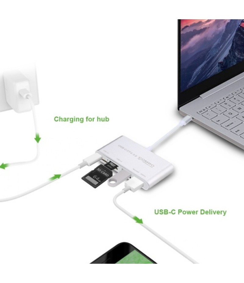 T-693 USB C USB 3.1 Type C HUB with Card Reader 5 in 1 USB-C Hub