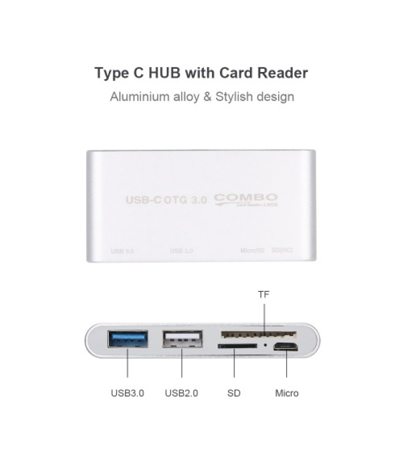 T-693 USB C USB 3.1 Type C HUB with Card Reader 5 in 1 USB-C Hub