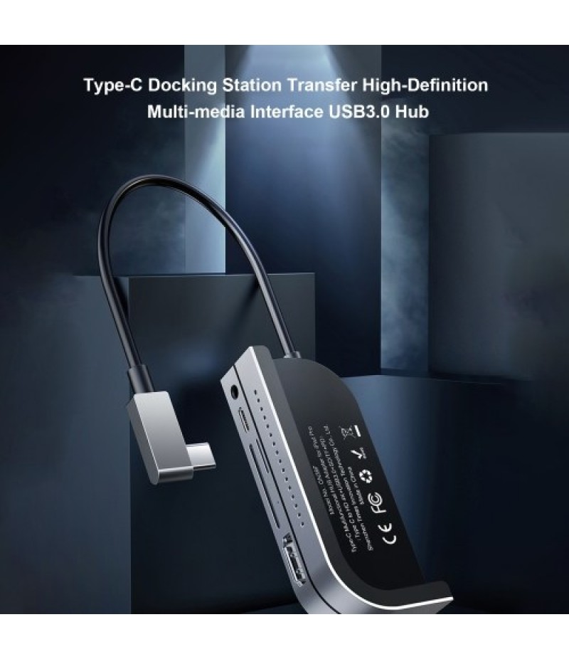 Type-C Docking Station Transfer High-Definition Multi-media Interface USB3.0 Hub with 3.5mm Jack/ Supported Service Digital Memo