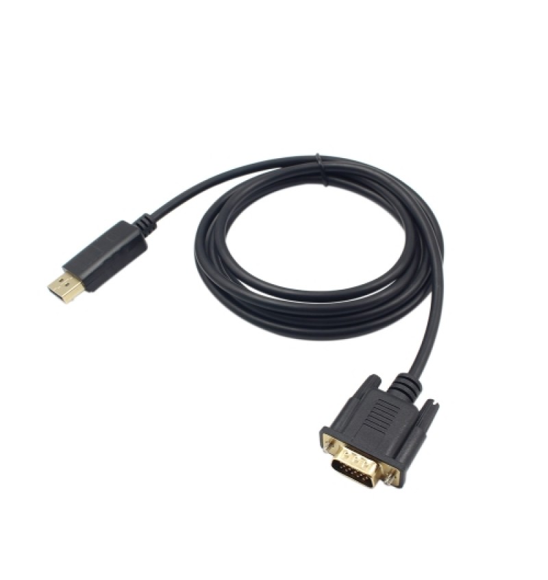 1.8M Male Display Port DP to VGA Male Adapter Cable Converter 1080P Video Cable for Projector DTV TV HDVD Player Black