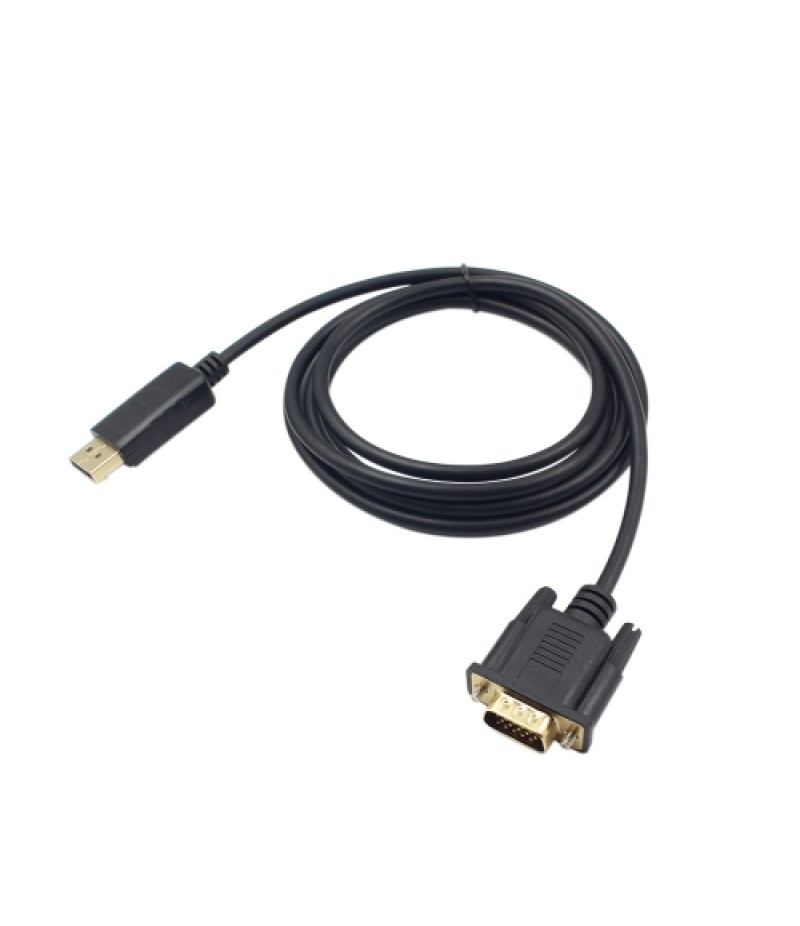 1.8M Male Display Port DP to VGA Male Adapter Cable Converter 1080P Video Cable for Projector DTV TV HDVD Player Black