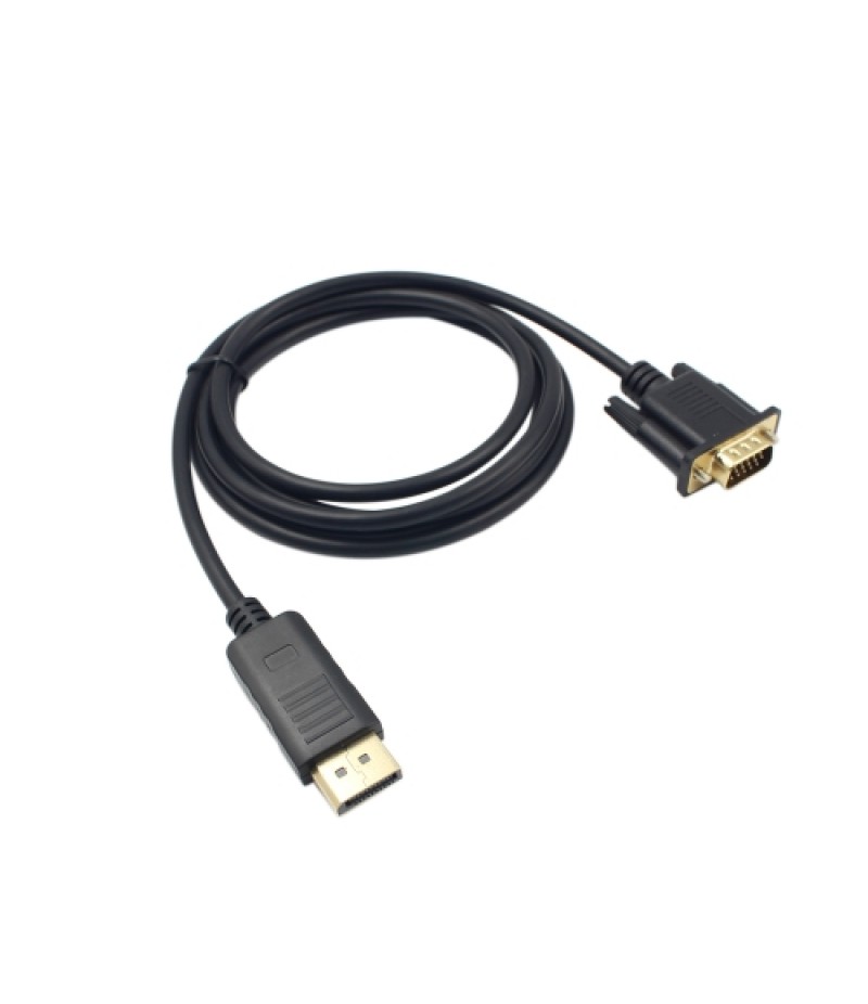 1.8M Male Display Port DP to VGA Male Adapter Cable Converter 1080P Video Cable for Projector DTV TV HDVD Player Black