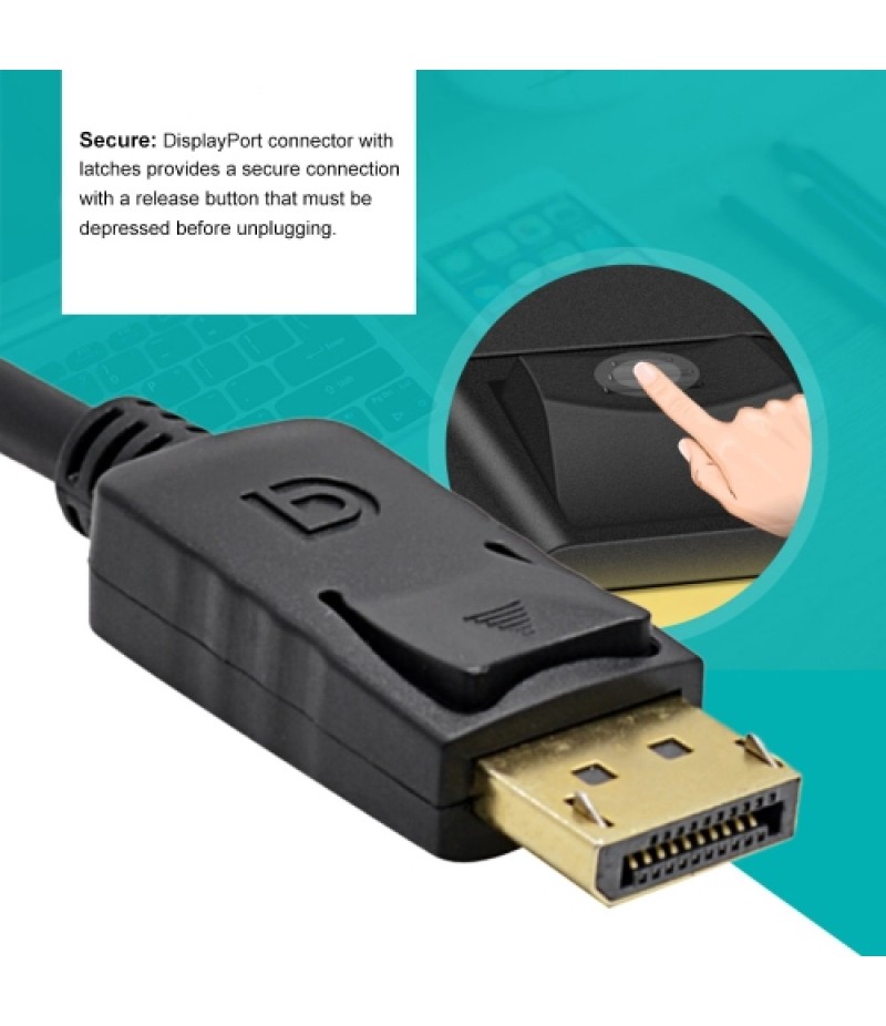 1.8M Male Display Port DP to VGA Male Adapter Cable Converter 1080P Video Cable for Projector DTV TV HDVD Player Black