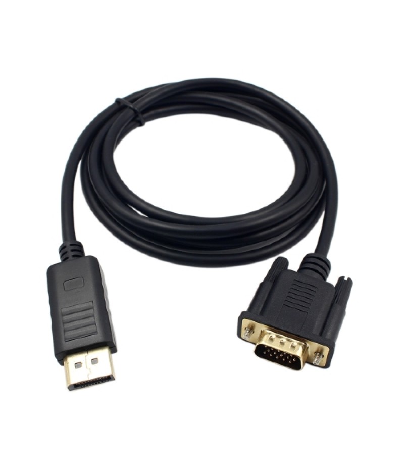 1.8M Male Display Port DP to VGA Male Adapter Cable Converter 1080P Video Cable for Projector DTV TV HDVD Player Black