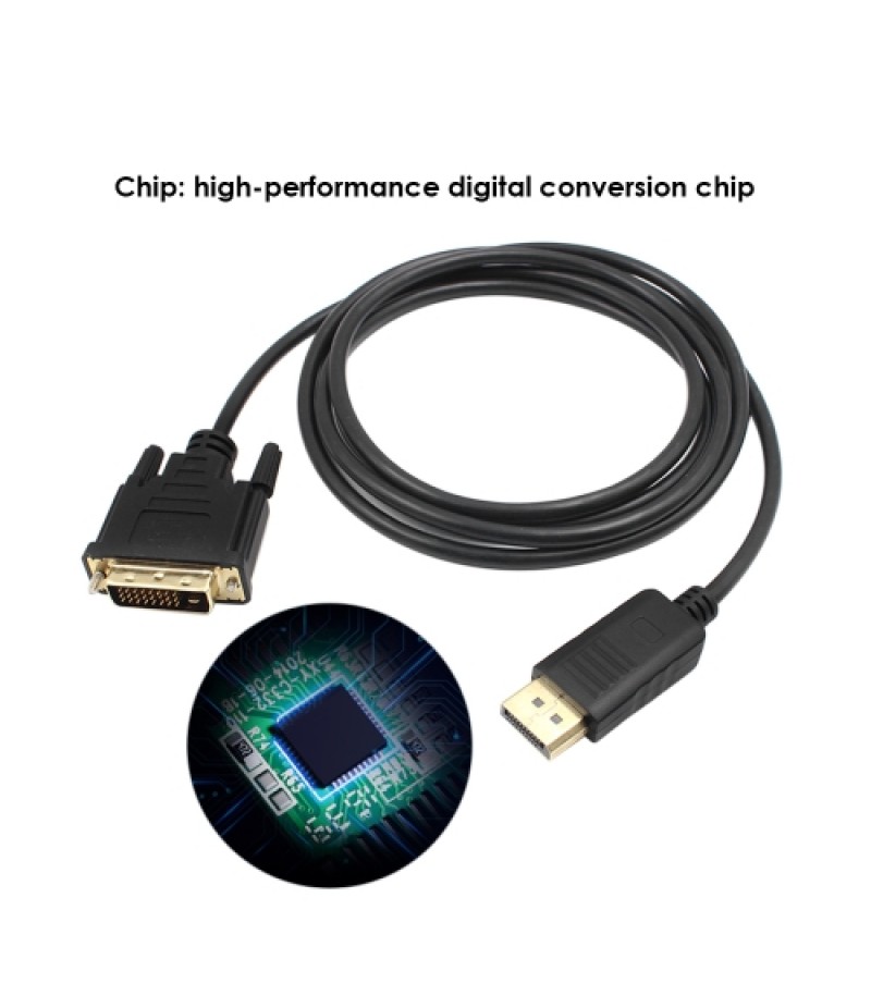 1.8M DP to DVI Adapter DisplayPort Display Port to DVI Cable Adapter Converter Male to Male Video Cable 1080P for Monitor Projec
