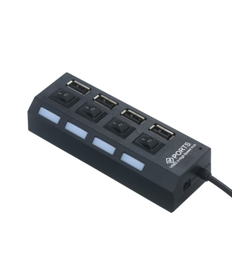 4-Ports USB Hub 480Mbps High Speed Data Transfer USB 2.0 Charging Splitter