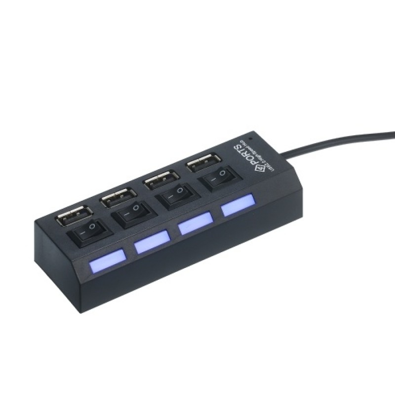 4-Ports USB Hub 480Mbps High Speed Data Transfer USB 2.0 Charging Splitter