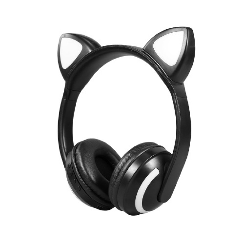 LED Cat Ear ZW-19 Headset RGB 7-Color Lights Noise Cancelling Headphones BT 4.2 Kids Earphone Supports 3.5mm Plug