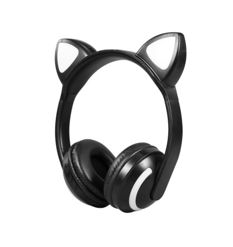 LED Cat Ear ZW-19 Headset RGB 7-Color Lights Noise Cancelling Headphones BT 4.2 Kids Earphone Supports 3.5mm Plug